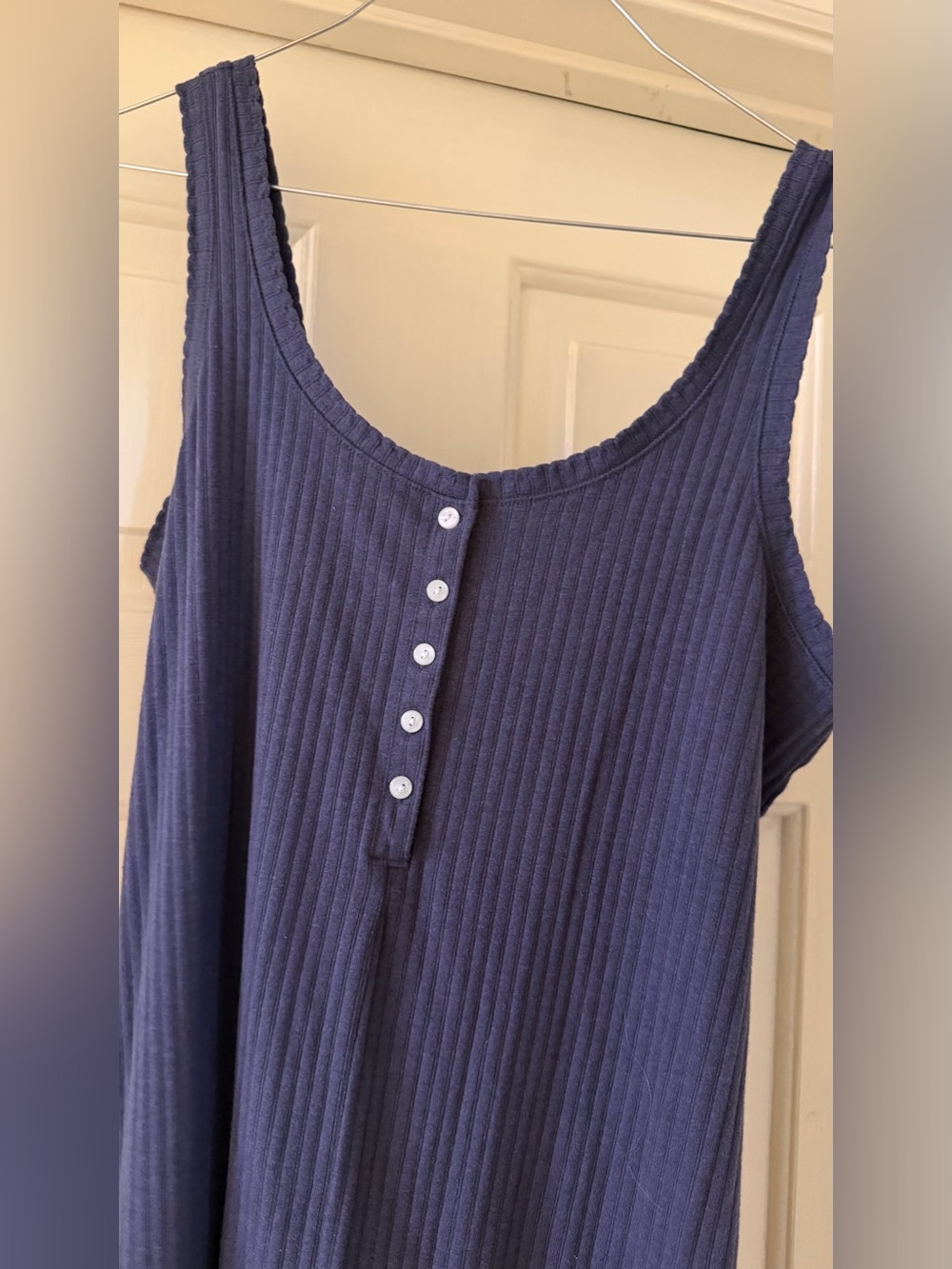 🤎 Old Navy Ribbed Wide Leg Jumpsuit | Boho Lounge One-Piece | Navy | no pockets - Picture 8 of 11